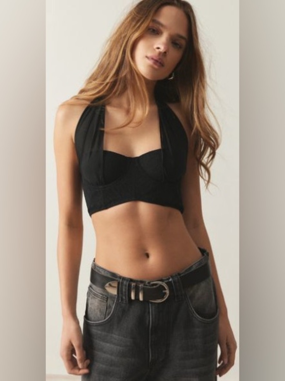 Urban Outfitters | Out From Under Spellbound Halter Top in Black 34C Boho Sexy